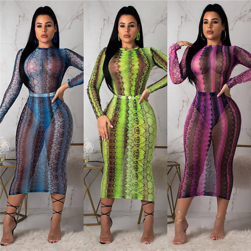 Blue snake outlet dress