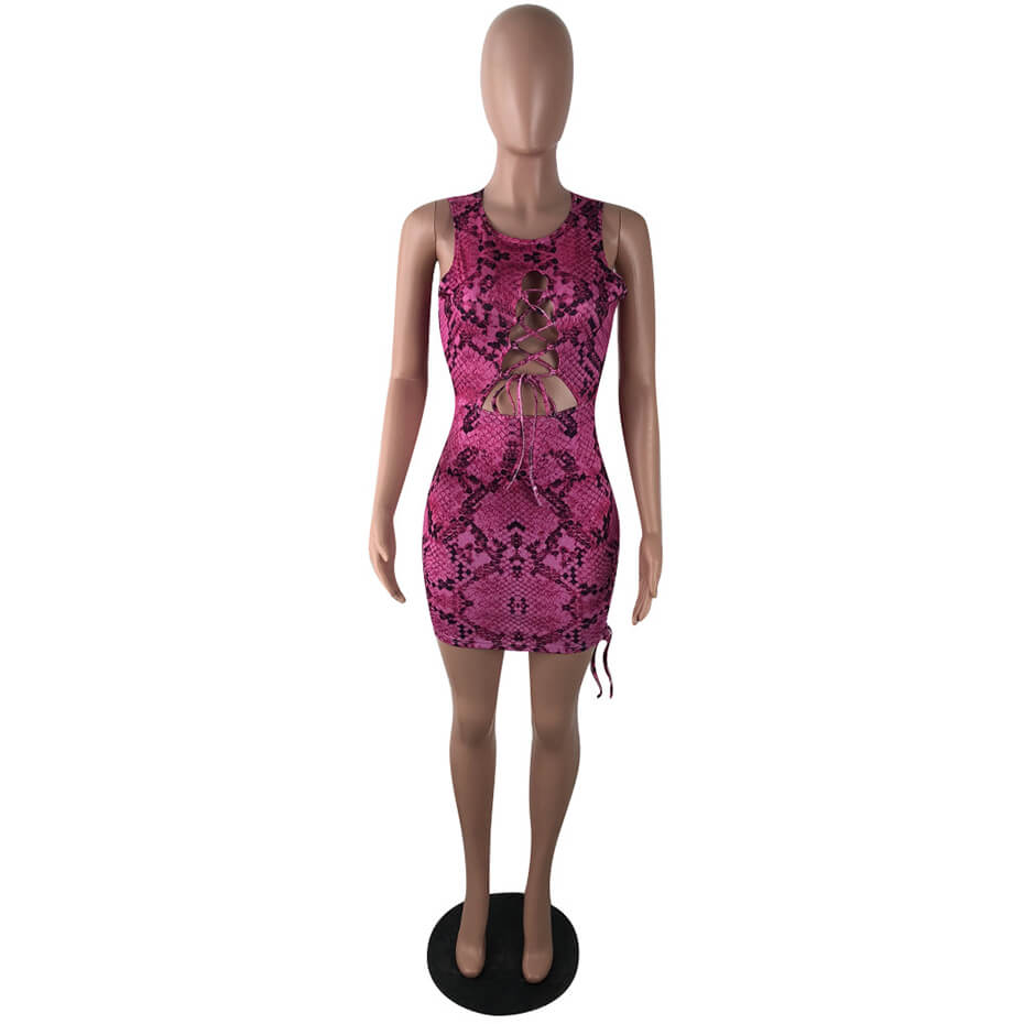 Hot pink snake print dress best sale