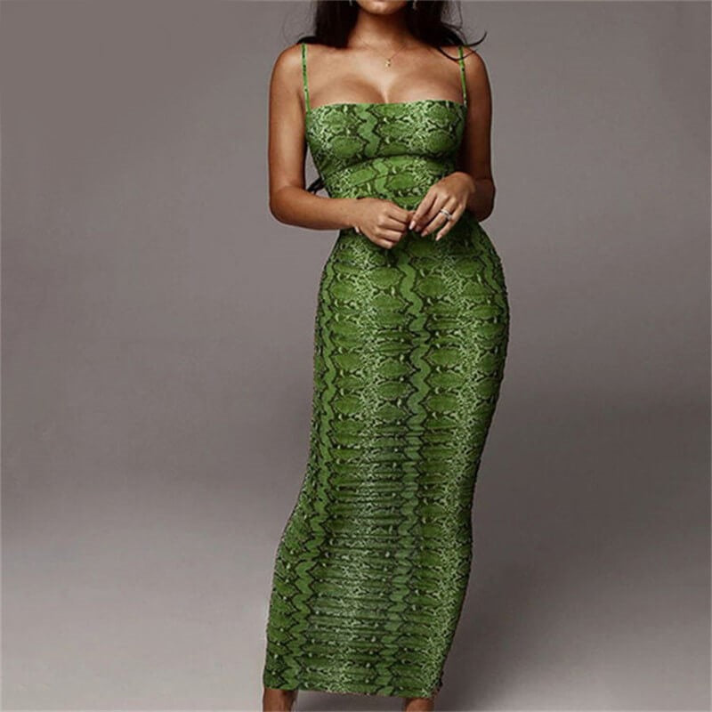 Snake Print Dress Minerva | Snake Fashion Green / L Snake Print Dress Minerva | Snake Fashion Green / L