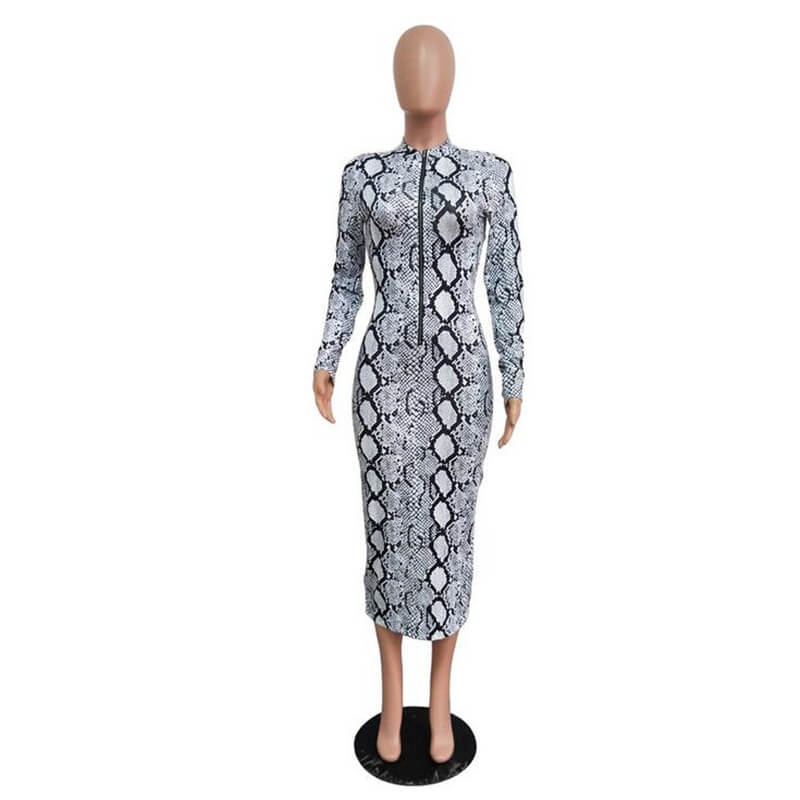 Snake Print Dress Outfit | Snake Fashion White / M Snake Print Dress Outfit | Snake Fashion White / M