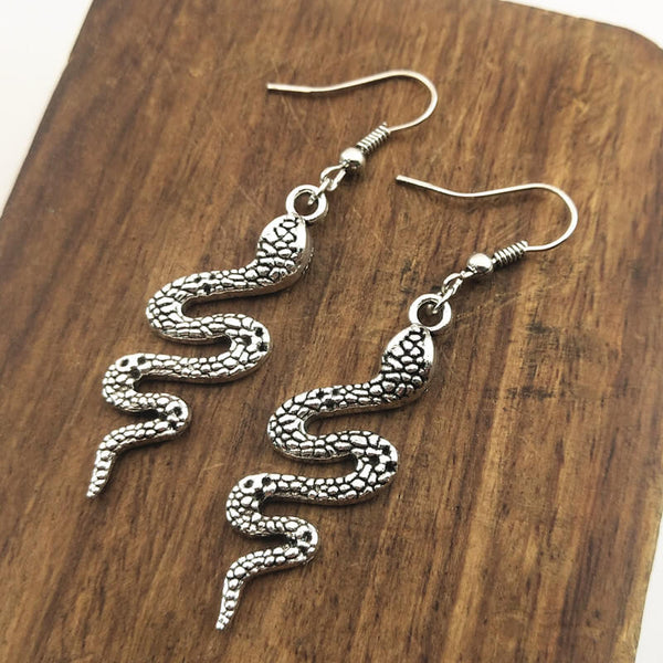 Antique-Snake-Earrings-silver