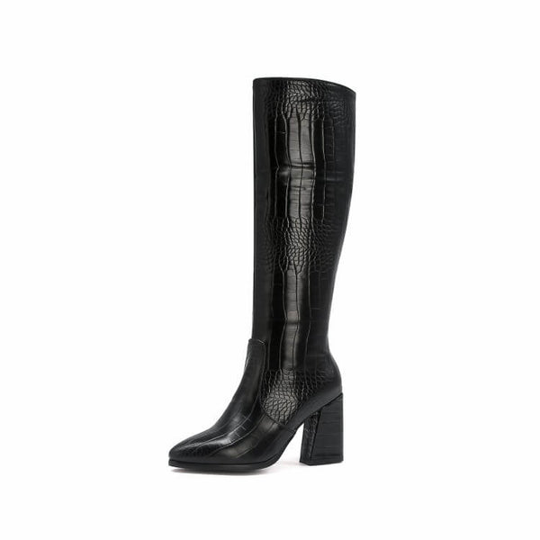Black Snake Print Boots | Snake Fashion™