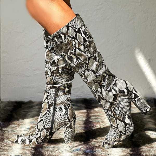 Grey-Snake-Print-Boots-fashion