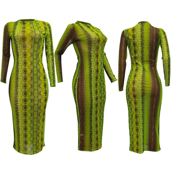 Lime-Green-Snake-Dress-design
