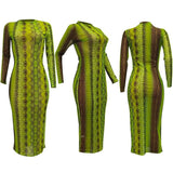 Lime Green Snake Dress | Snake Fashion Green / L Lime Green Snake Dress | Snake Fashion Green / L