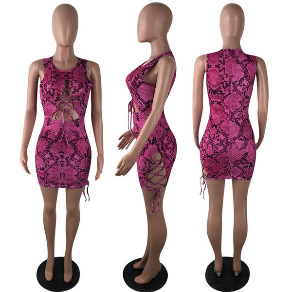 neon print midi dress Neon Snake Print Midi Dress