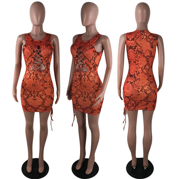 Neon-Snake-Print-Midi-Dress-model