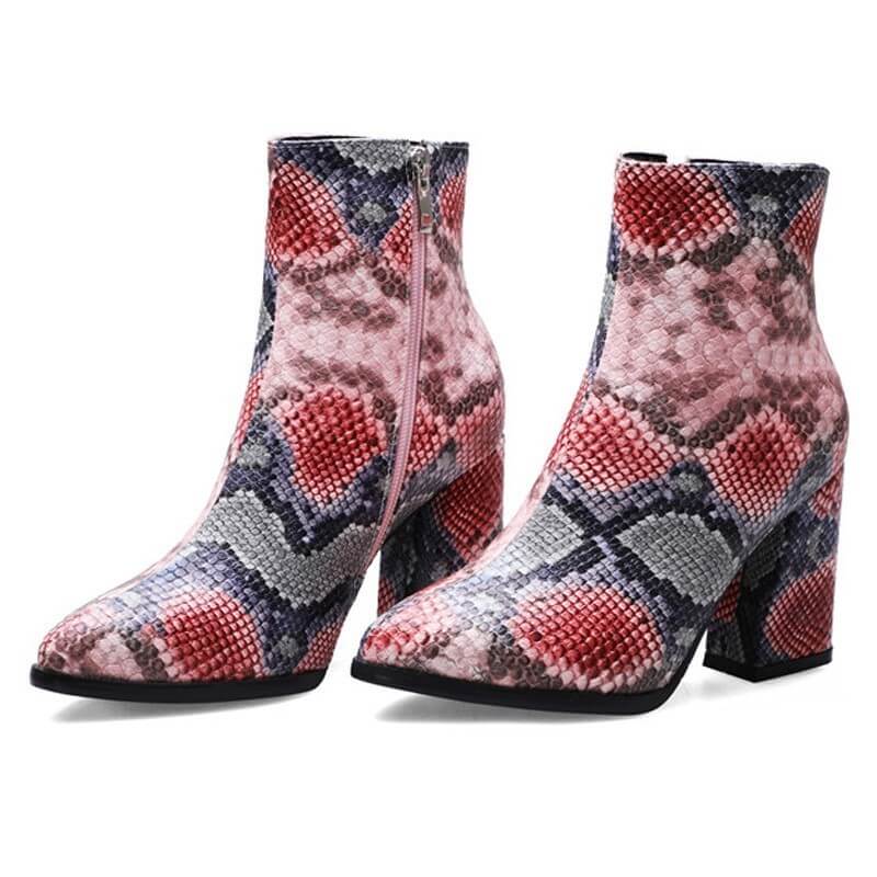 Red Snake Booties | Snake Fashion™