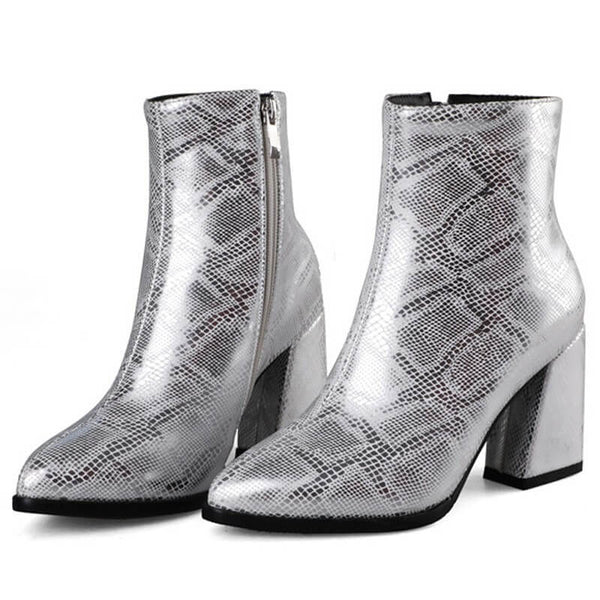 Silver-Snake-Booties