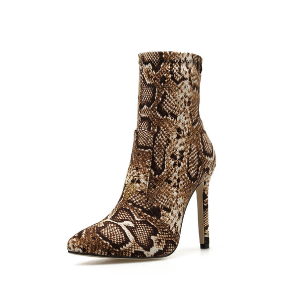 Snake-Print-Ankle-Boots