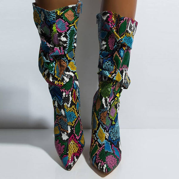 Snake-Print-Boots-Distressed-fashion