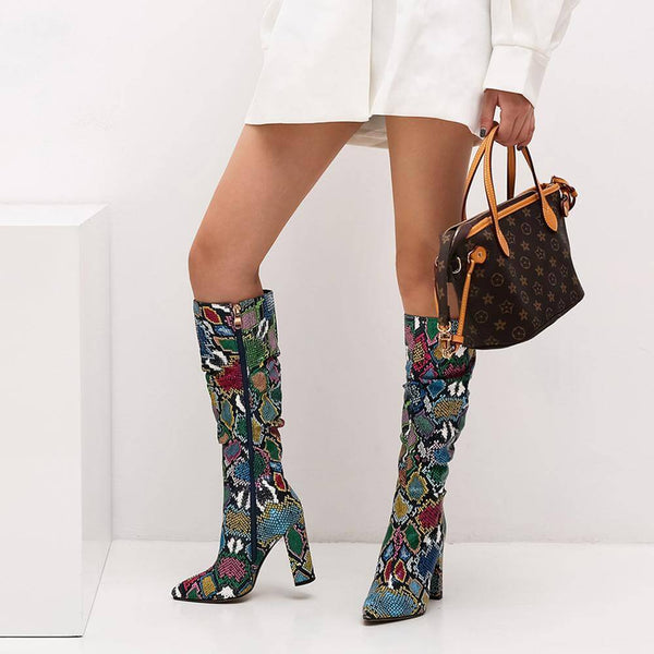 Snake-Print-Boots-Distressed-luxury