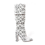 Snake Print Boots Distressed