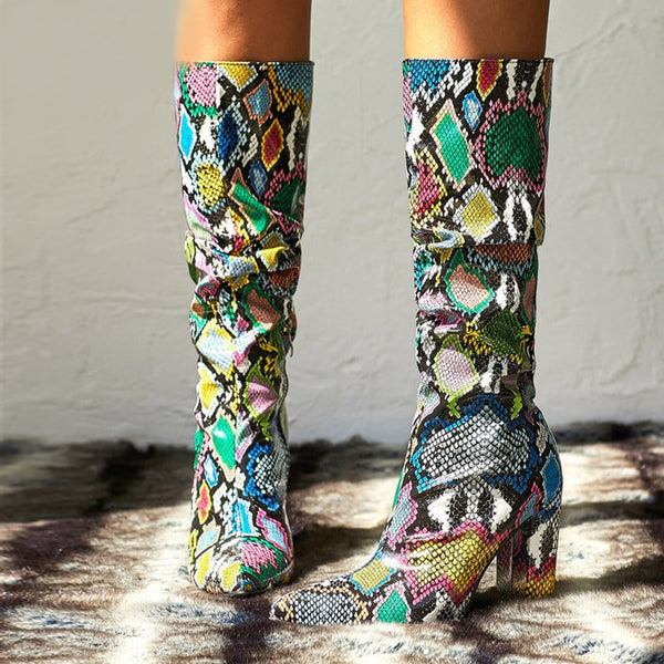 Snake-Print-Boots-Fashion-model