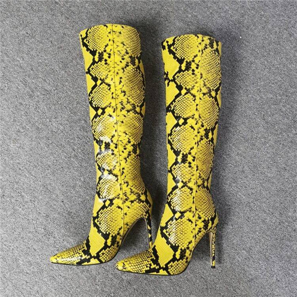 Snake-Print-Boots-Goddess-yellow