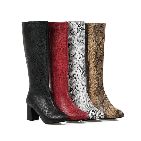 Snake-Print-Boots-Romantic-color
