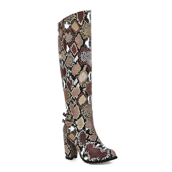 Snake Print Boots Sansa | Snake Fashion™