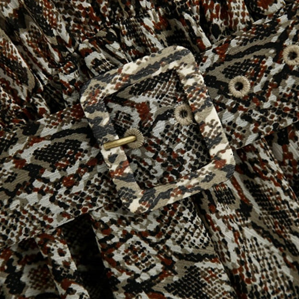 Snake Print Chiffon Dress | Snake Fashion Snake Print / Xs Snake Print Chiffon Dress | Snake Fashion Snake Print / Xs