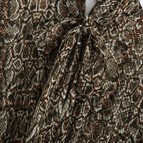 Snake Print Chiffon Dress | Snake Fashion Snake Print / Xs Snake Print Chiffon Dress | Snake Fashion Snake Print / Xs