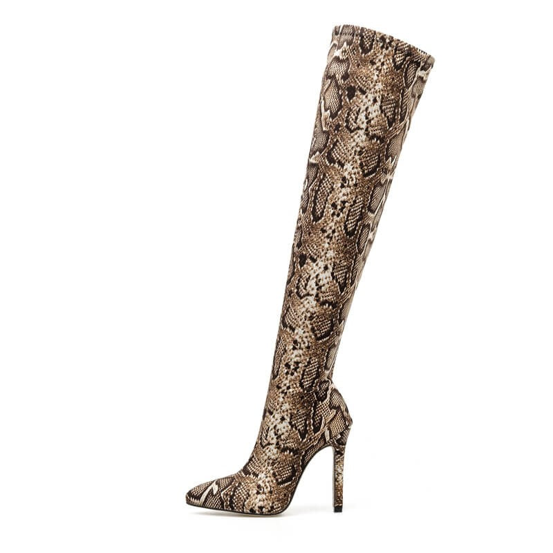 Snake Print Boots Elegant | Snake Fashion™