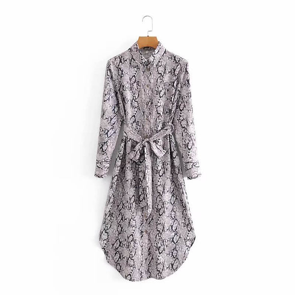 snake print midi shirt dress Reiss