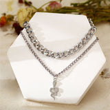 White-Gold-Snake-Chain-Necklace-silver