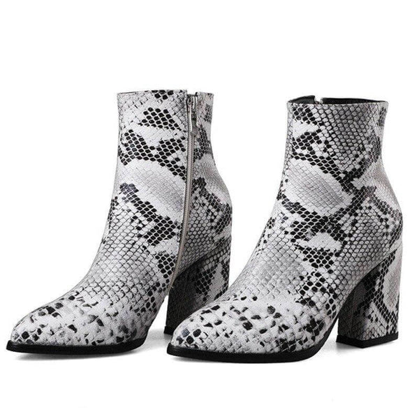 White hotsell snake booties