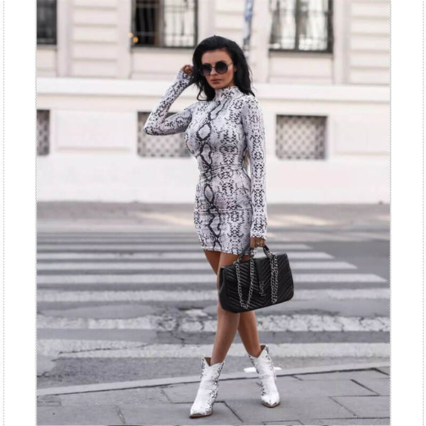 long sleeve snakeskin bodycon dress Amazon.com: LuFeng Women's Long Sleeve High Neck Tigerskin Snakeskin Print Midi Bodycon Dress Party Club Dress : Clothing, Shoes & Jewelry