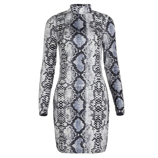 White snake clearance print bodycon dress